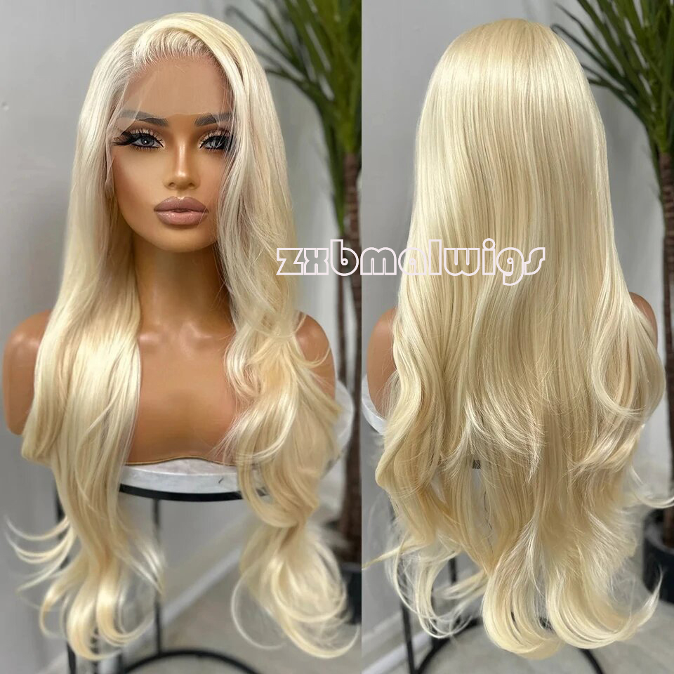 613 Blonde Body Wave Lace Front Wig - Peruca de Cabelo Sintético 613 Loiro