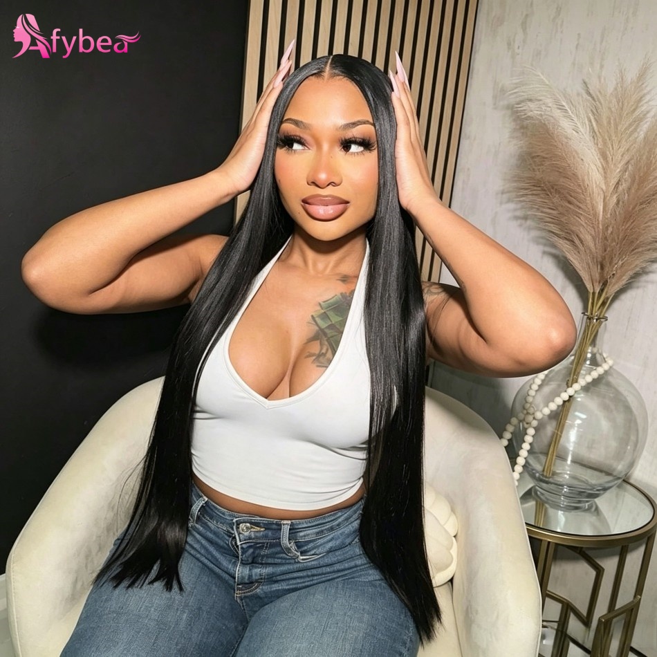 Lace Front Wigs - Peruca de Cabelo Humano Liso Sem