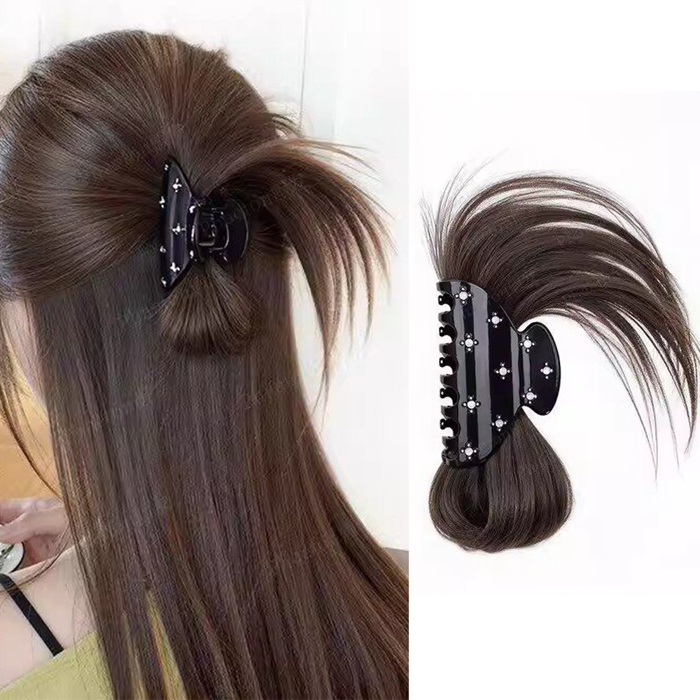 Claw Clip Messy Bun Hair Piece - Coque Desgrenhado Volumoso com Presilha de