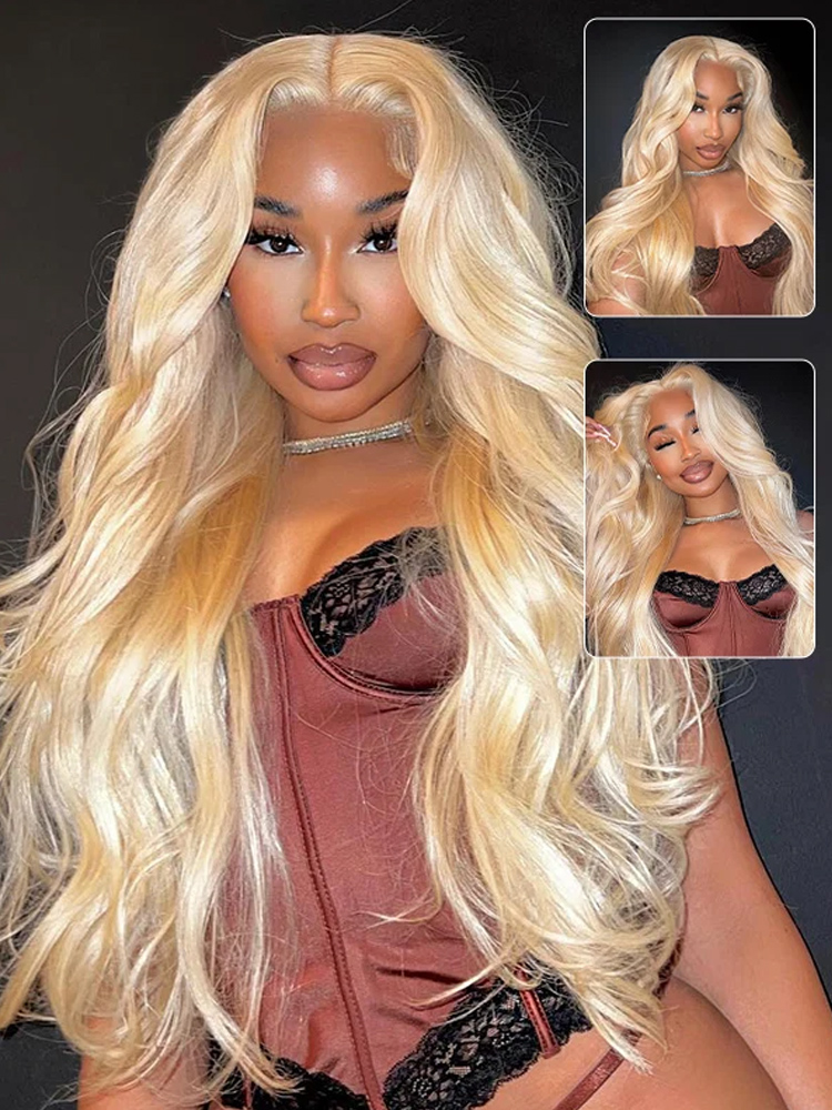 613 Blonde Body Wave Lace Front Wig - Perucas de Cabelo Humano Cor Loiro