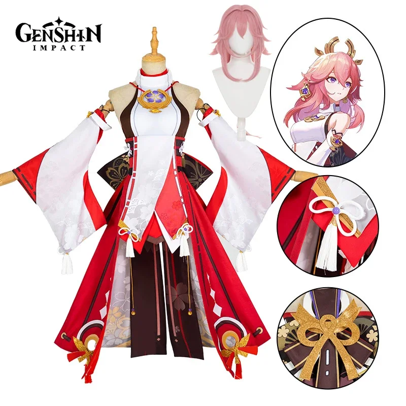 Synthetic Wigs - Fantasia de Cosplay Yae Miko do