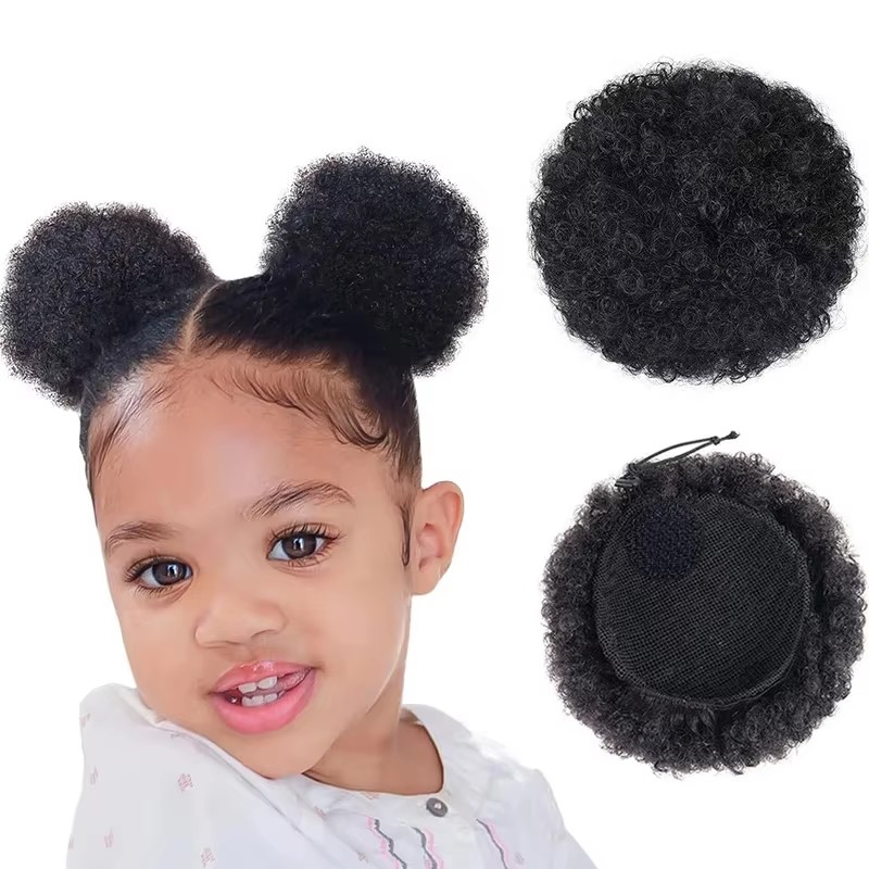 Drawstring Afro Curly Puff Ponytail - 1 Unidade/Pacote Puff de Cabelo Infantil