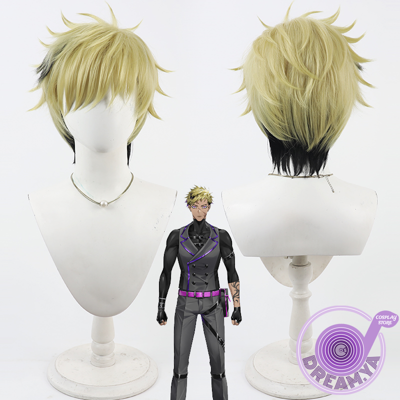 Synthetic Wigs - Vantacrow bringer peruca cosplay vtuber amarelo