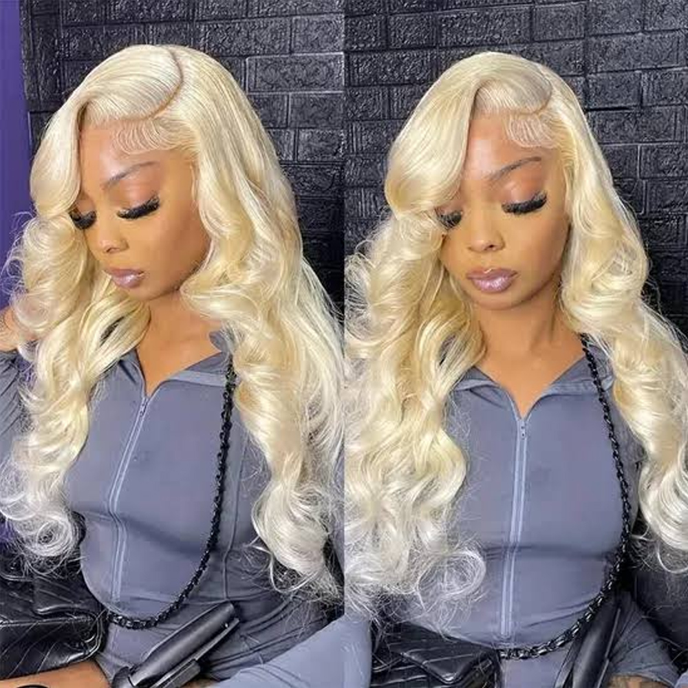 Perucas de Cabelo Humano Ondul - 613 Blonde Body Wave Lace Front Wig avaliação e preço