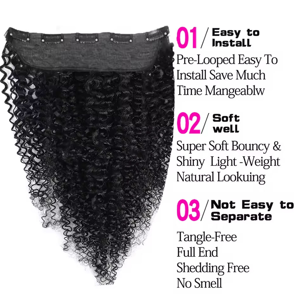 1 pçs clipes em uma peça exten - Seamless Clip In Hair Extensions Human Hair avaliação e preço