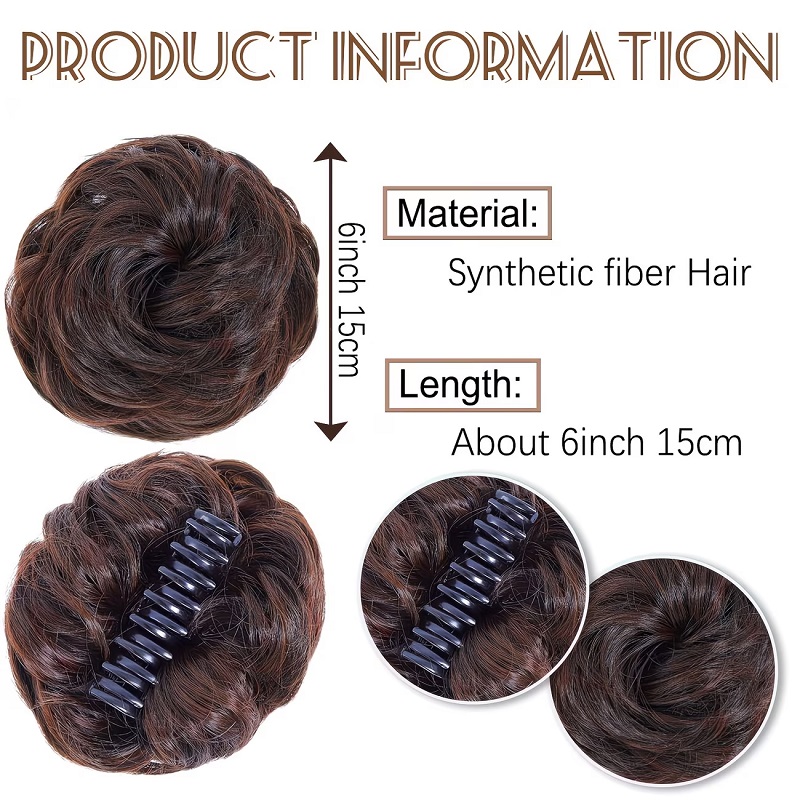 Coque Sintético Desgrenhado Cu - Claw Clip Messy Bun Hair Piece avaliação e preço