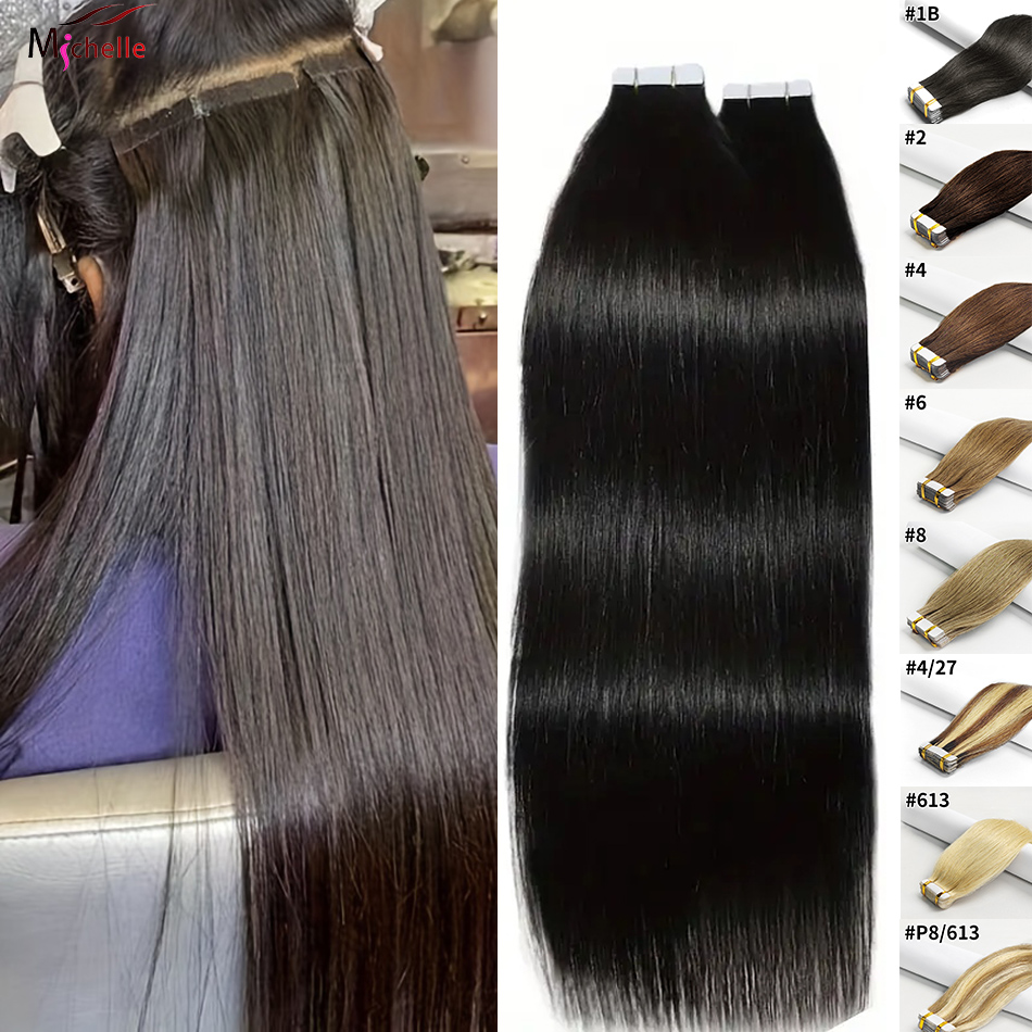 Fita em extensões de cabelo em - Invisible Tape In Extensions Real Hair avaliação e preço