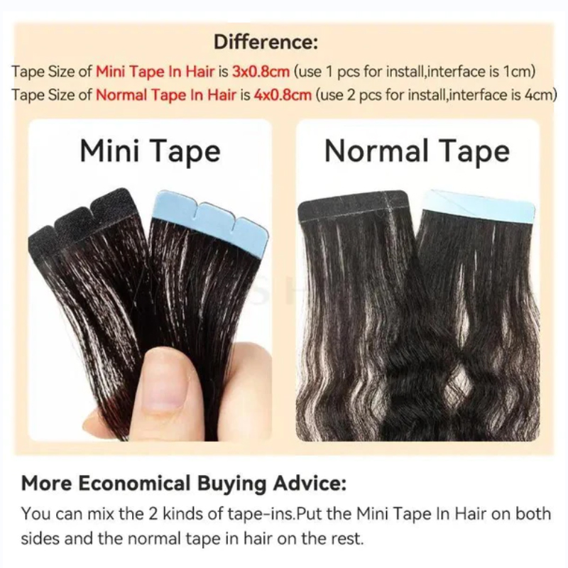 Mini fita extensões de cabelo  - Invisible Tape In Extensions Real Hair avaliação e preço