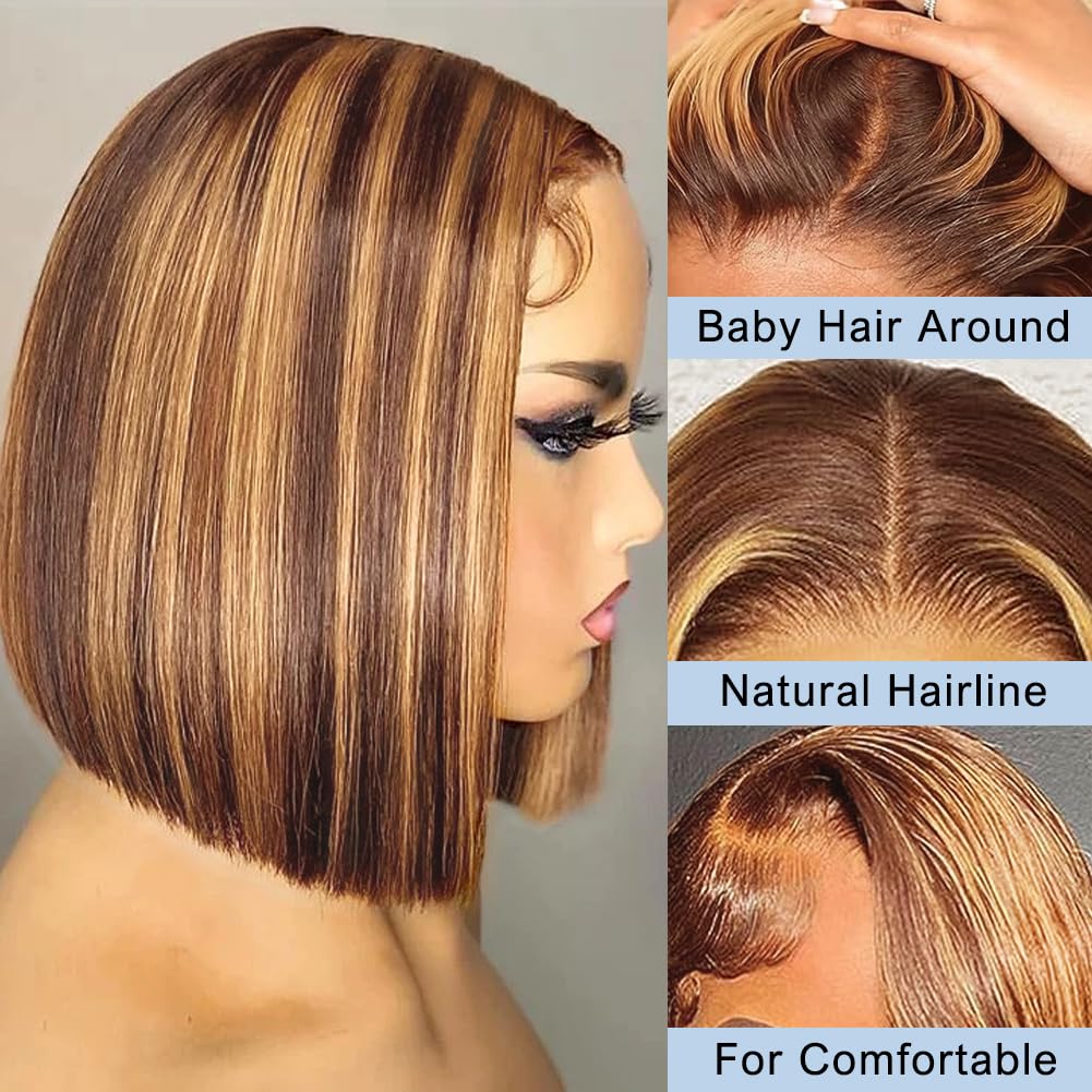 Peruca Bob de Cabelo Humano 13 - Pre Parted 13X4 Lace Front Bob Wig avaliação e preço