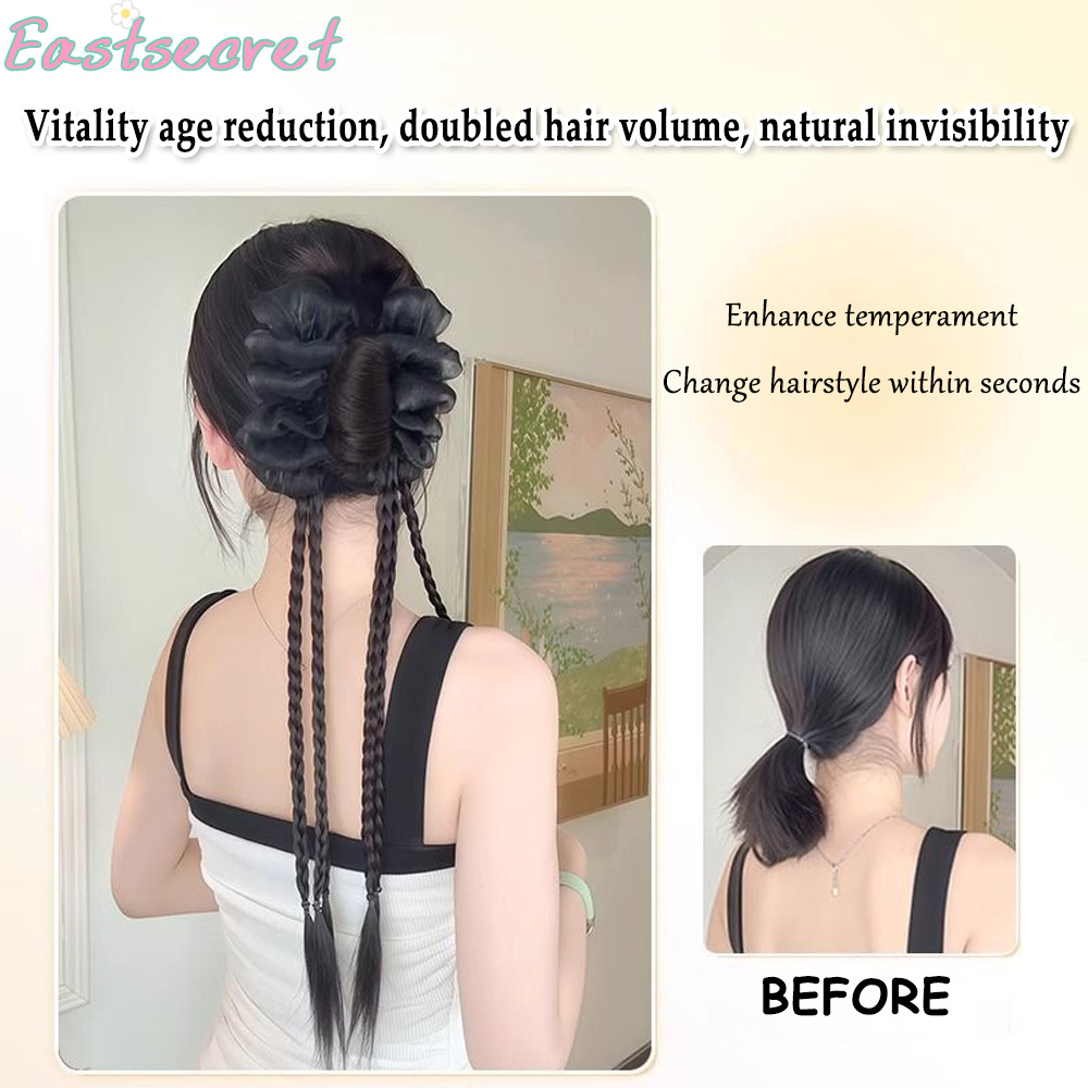 Presilha de cabelo com laço pr - Claw Clip Messy Bun Hair Piece avaliação e preço