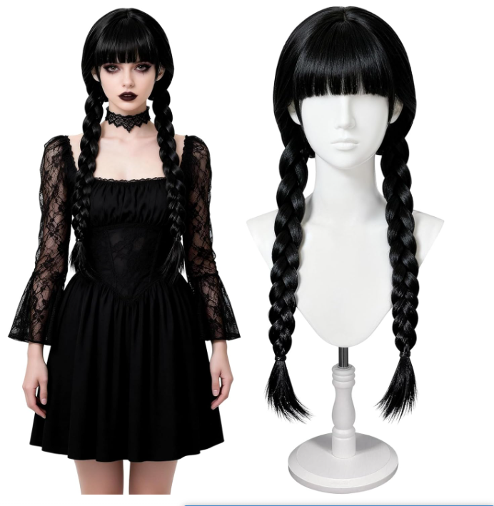 Perucas longas góticas para co - Synthetic Braided Wigs For Black Women avaliação e preço