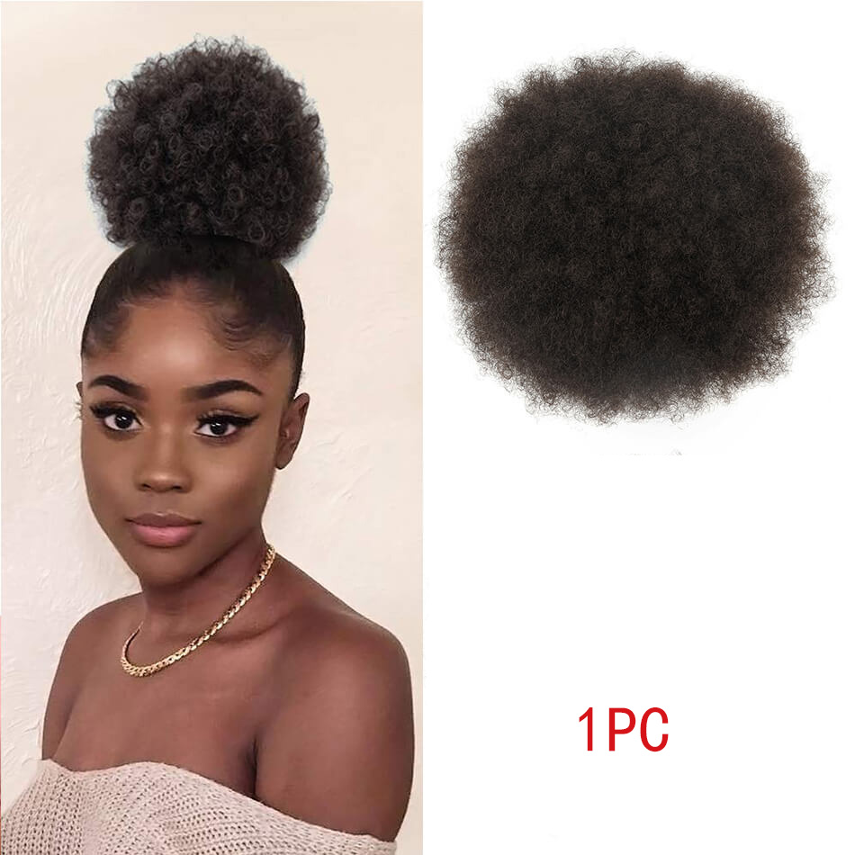 Afro puff cordão rabo de caval - Drawstring Afro Curly Puff Ponytail avaliação e preço