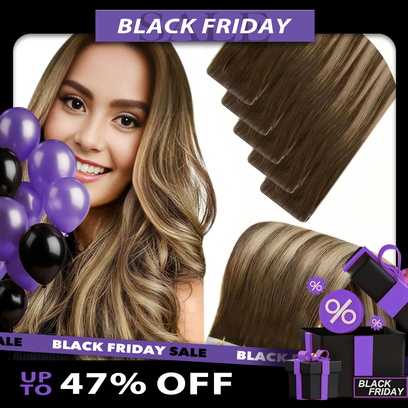 LaaVoo Fita de injeção invisív - Invisible Tape In Extensions Real Hair avaliação e preço