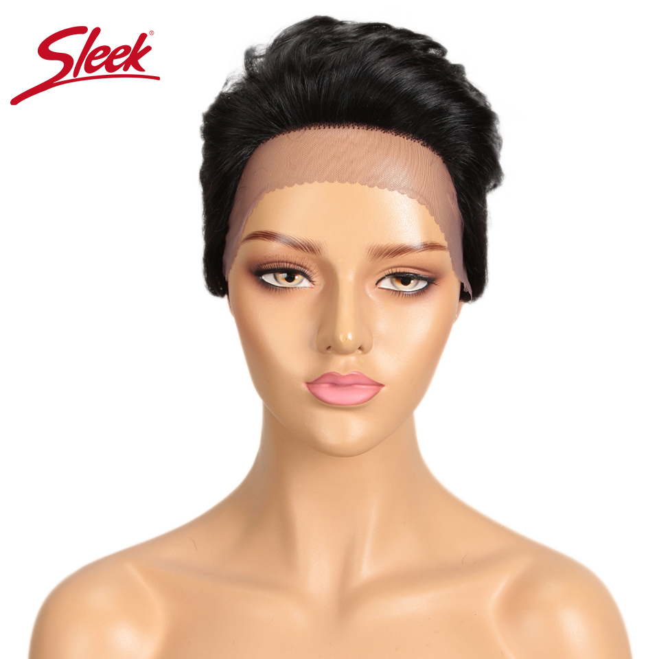 Sleek-Brazilian Straight Pixie - Short Pixie Cut Wig Human Hair Cheap avaliação e preço