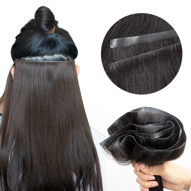 Fita longa invisível pu trama  - Invisible Tape In Extensions Real Hair avaliação e preço