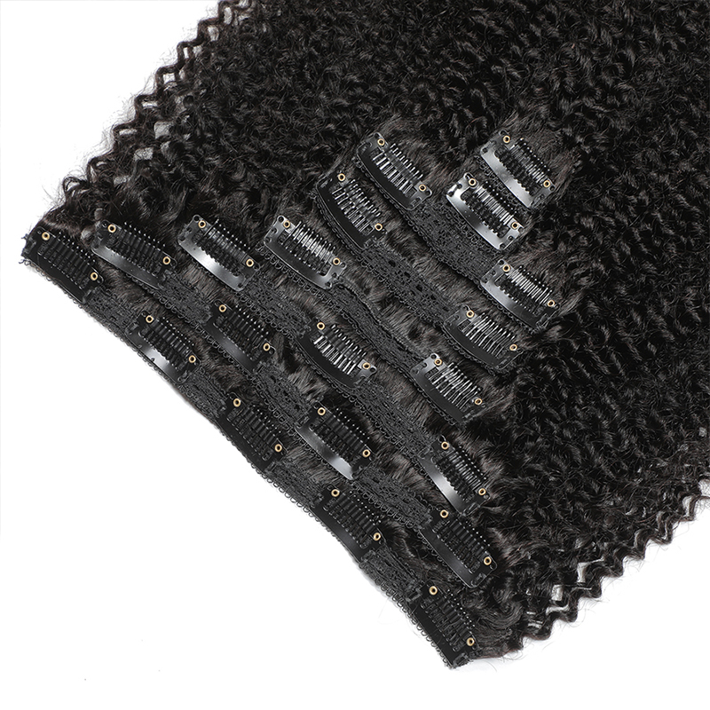 Grampo de cabelo humano afro e - Seamless Clip In Hair Extensions Human Hair avaliação e preço