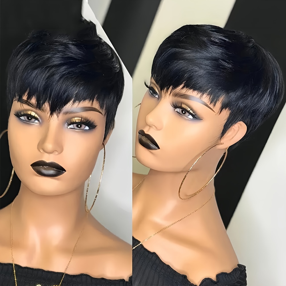 Peruca curta pixie cabelo huma - Short Pixie Cut Wig Human Hair Cheap avaliação e preço