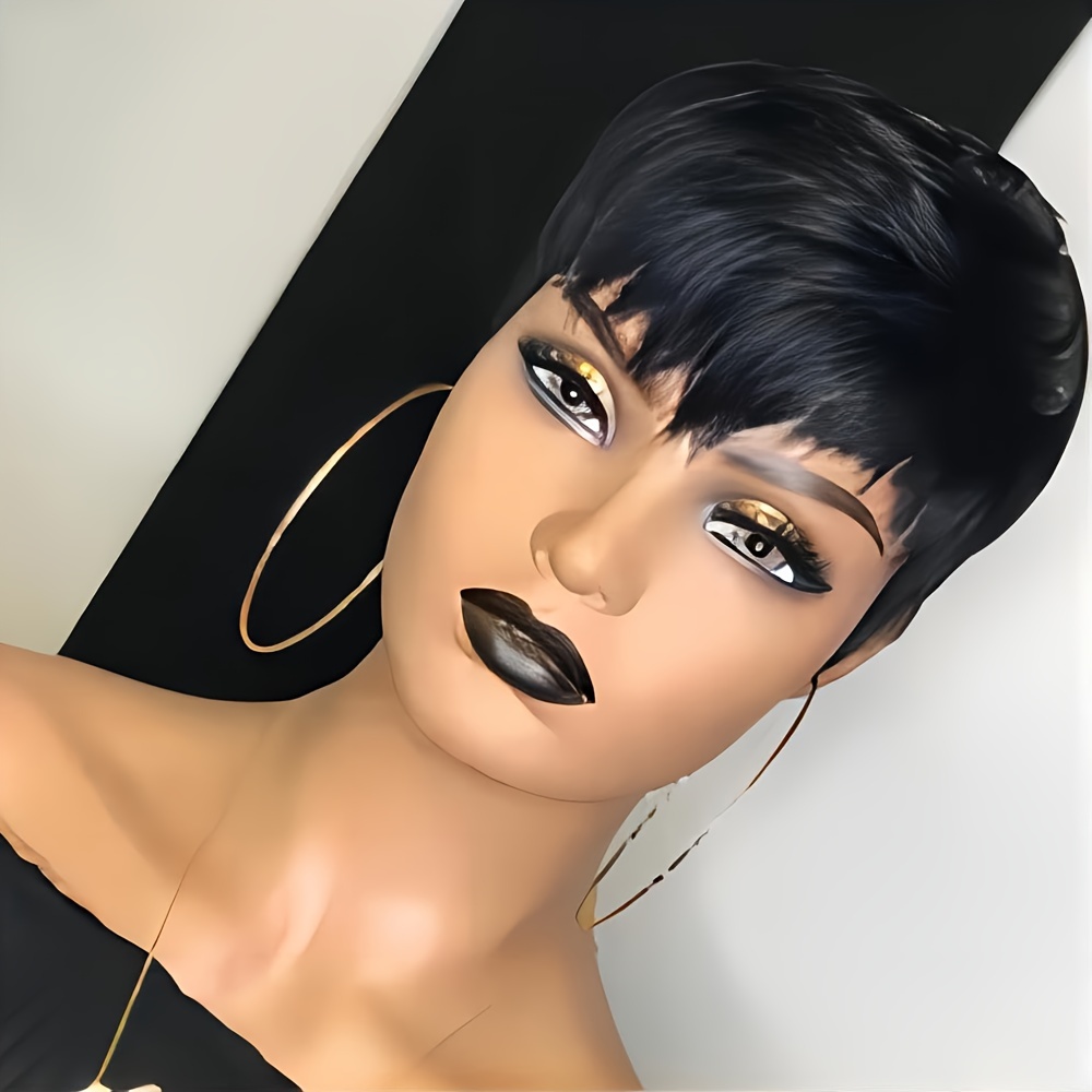 Peruca curta pixie cabelo huma - Short Pixie Cut Wig Human Hair Cheap avaliação e preço