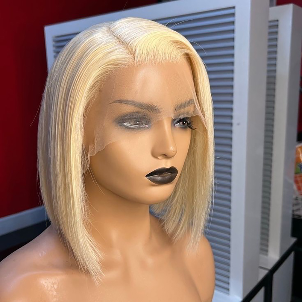 Peruca Bob Curta Lisa Loira 61 - Pre Parted 13X4 Lace Front Bob Wig avaliação e preço