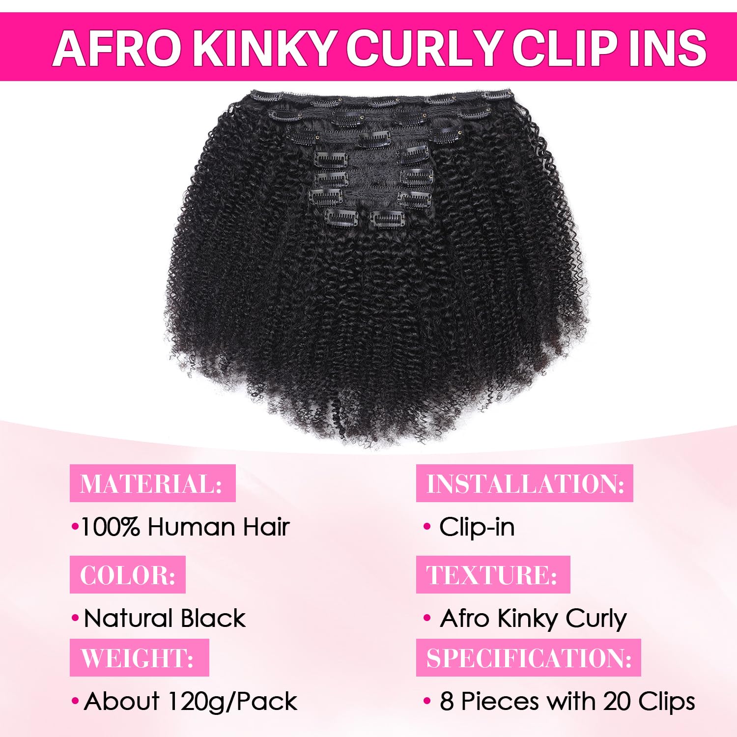 Afro encaracolado clip-in exte - Seamless Clip In Hair Extensions Human Hair avaliação e preço