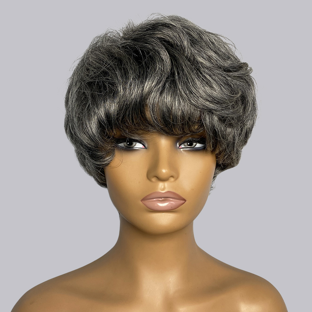 Perucas de cabelo humano com c - Short Pixie Cut Wig Human Hair Cheap avaliação e preço
