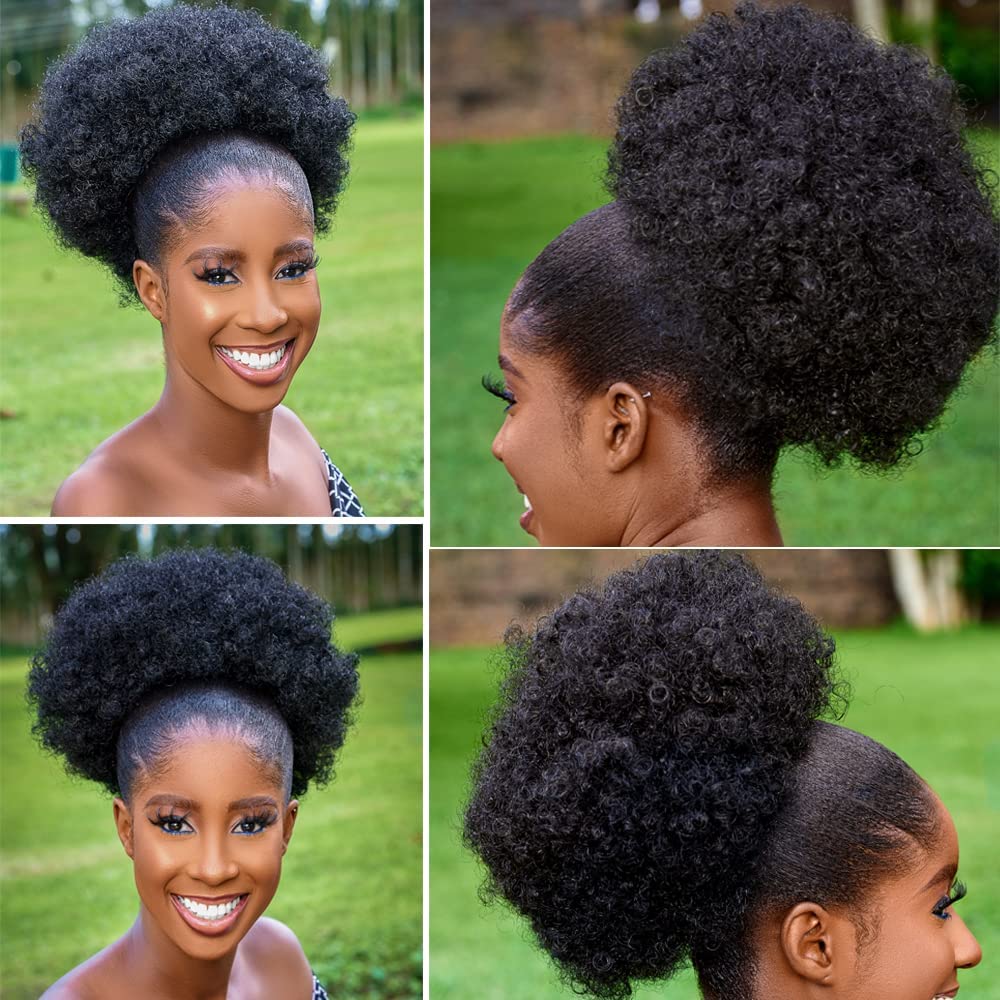Grandes extensões de rabo de c - Drawstring Afro Curly Puff Ponytail avaliação e preço