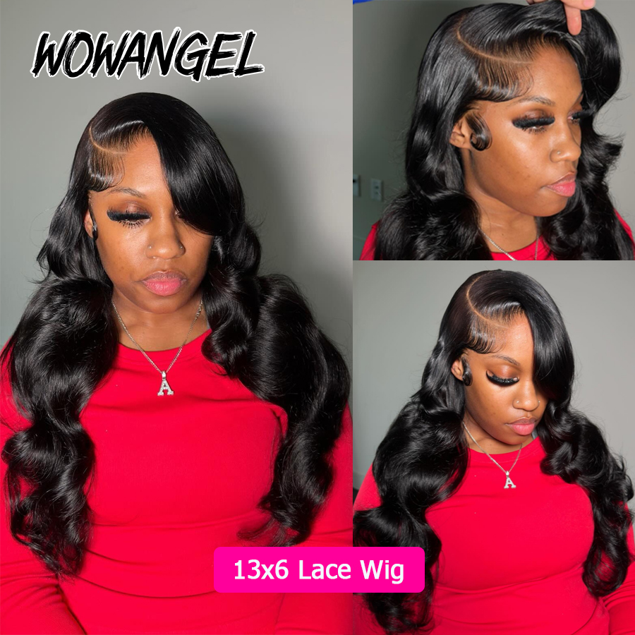 Wow anjo onda do corpo jet bla - Lace Front Wigs avaliação e preço