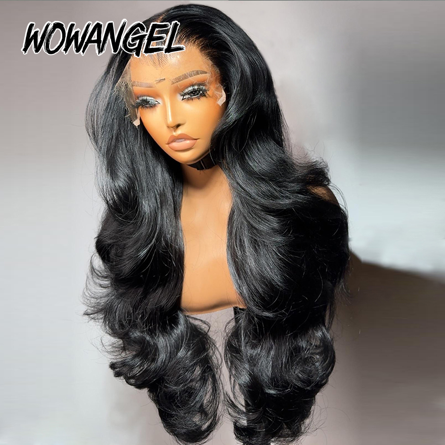 Wow anjo onda do corpo jet bla - Lace Front Wigs avaliação e preço