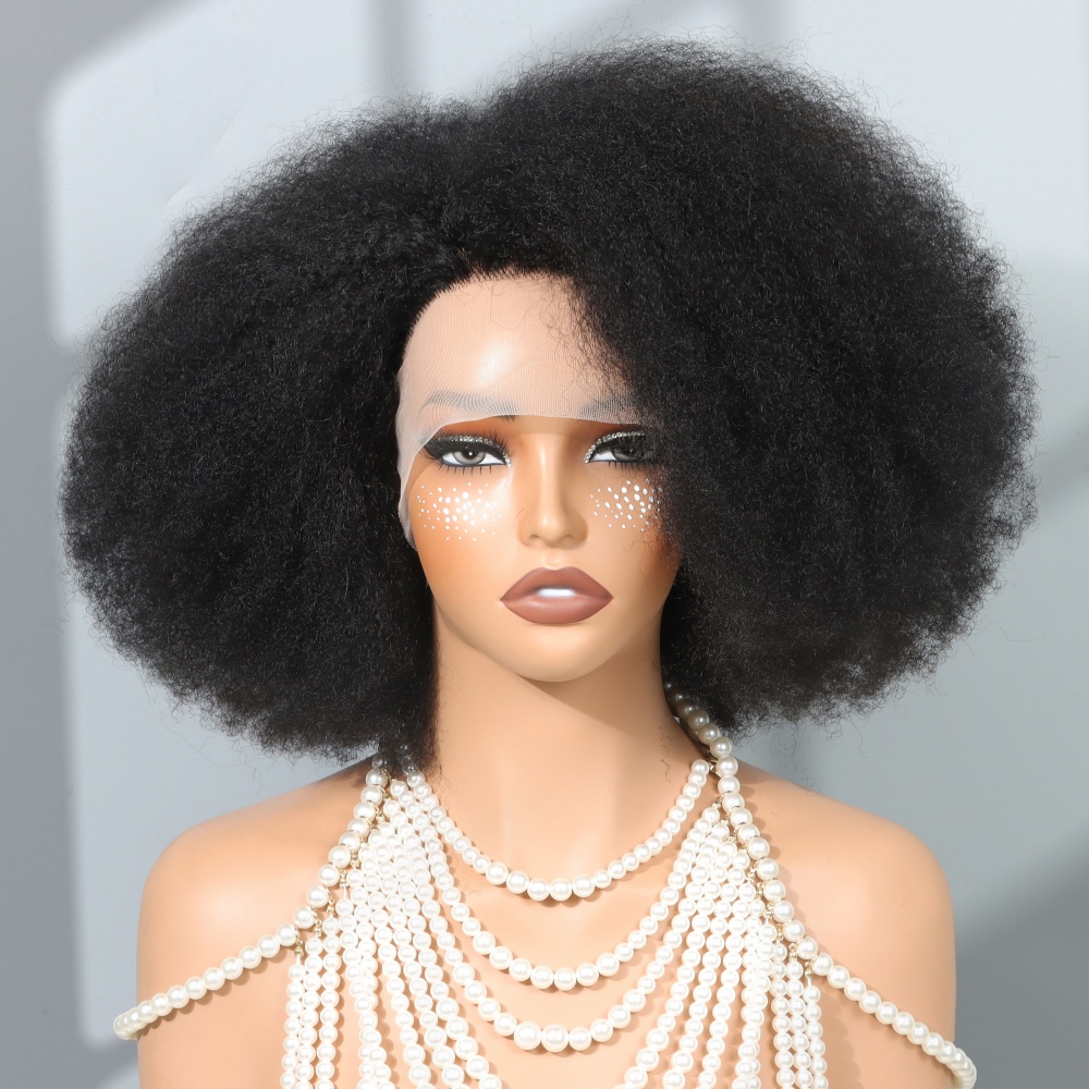Peruca Afro de 14 Polegadas pa - Glueless Wear And Go Human Hair Wig avaliação e preço
