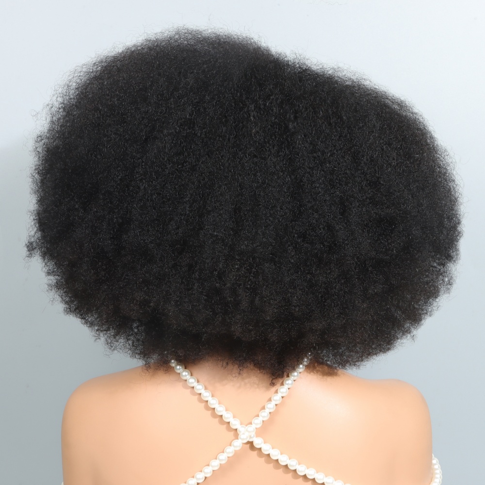 Peruca Afro de 14 Polegadas pa - Glueless Wear And Go Human Hair Wig avaliação e preço