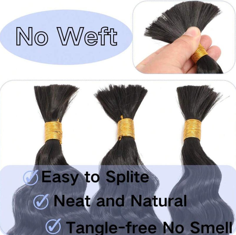 Cabelo Humano Sem Trama para T - Water Wave Bulk Human Hair For Braiding avaliação e preço