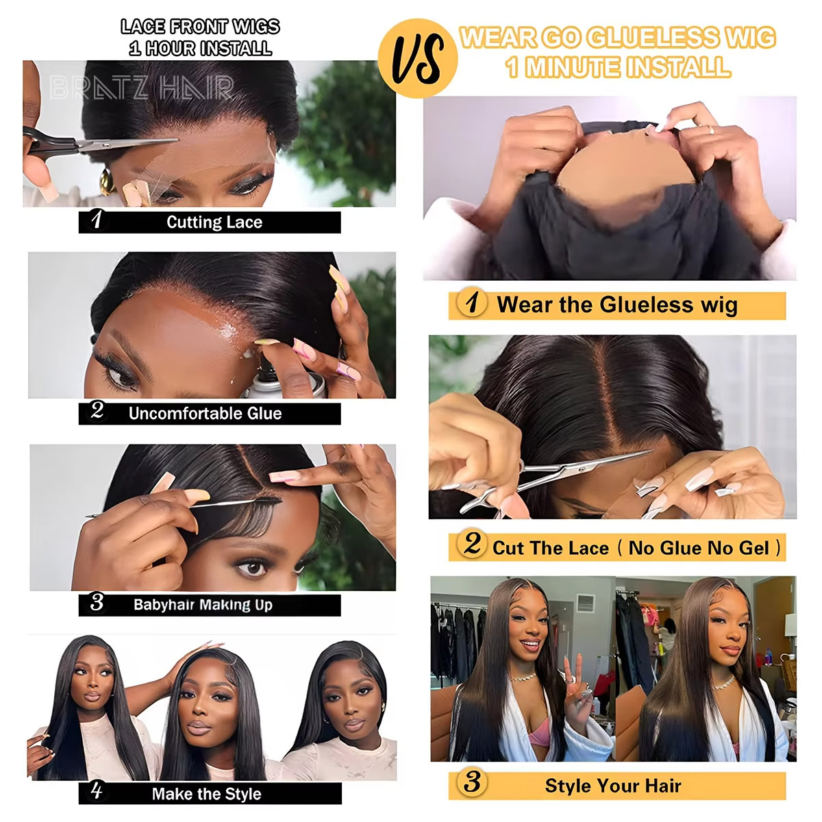 Peruca Bob de Cabelo Humano Su - Glueless Wear And Go Human Hair Wig avaliação e preço